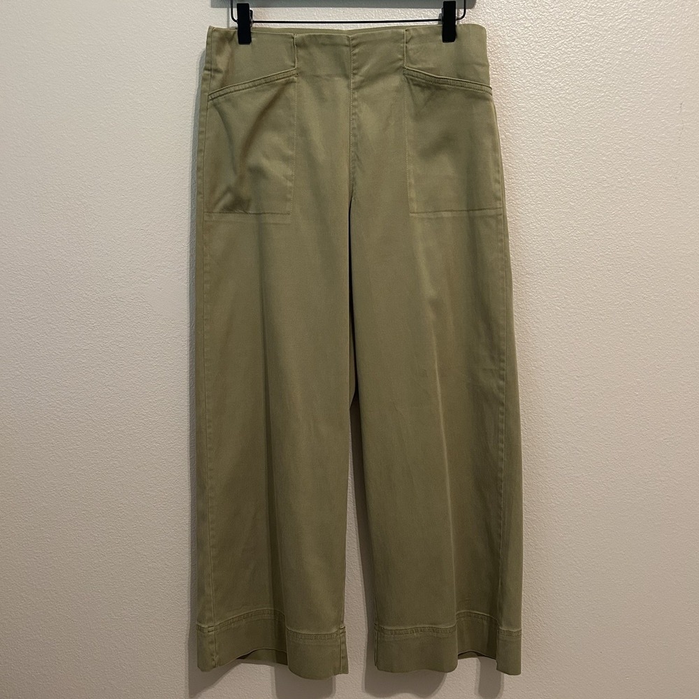 Joie Wide-Leg Pants Ankle Pull-On Size 8 Sage Green Coastal Resort Cruise New